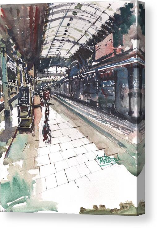 Railways Canvas Print featuring the painting End of the line by Gaston McKenzie