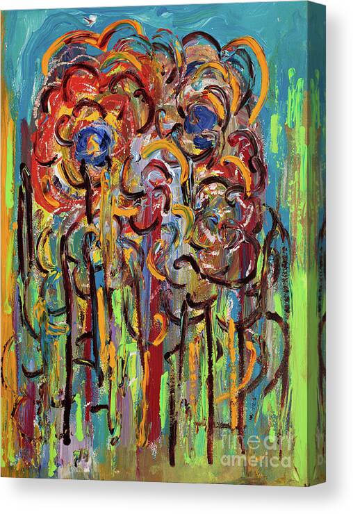 Flowers Canvas Print featuring the painting Enriched by Bjorn Sjogren