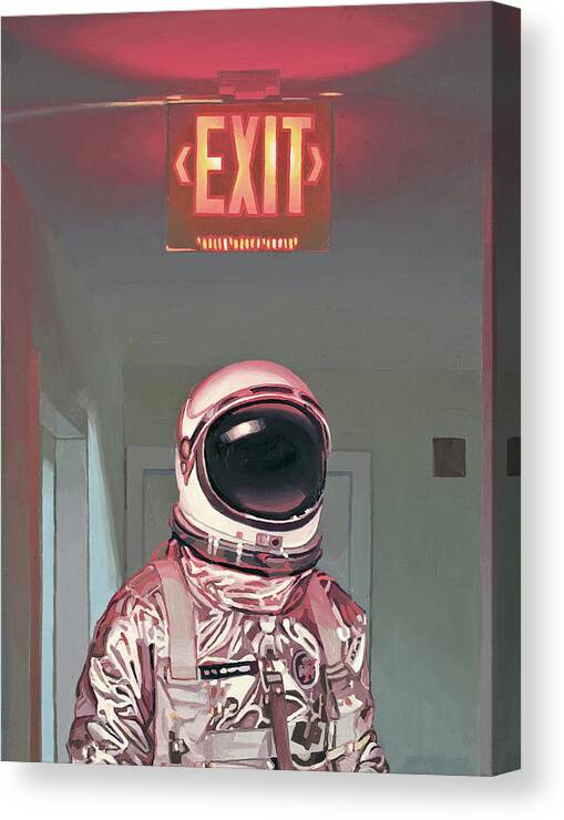 Astronaut Canvas Print featuring the painting Exit by Scott Listfield