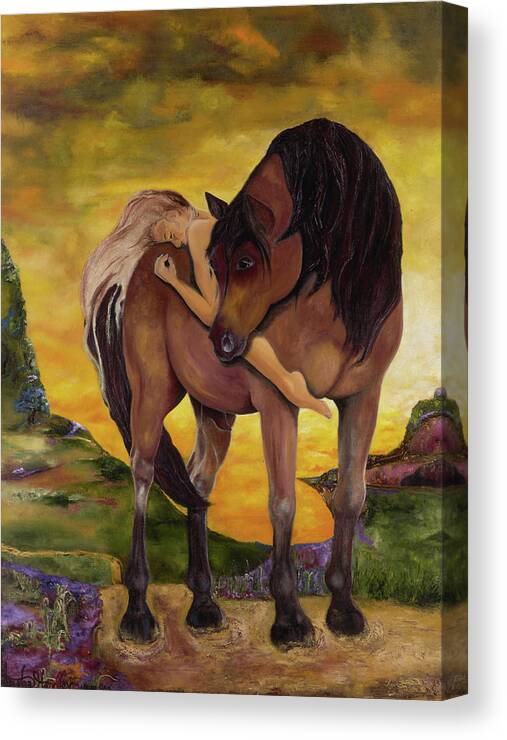 Horses Canvas Print featuring the painting Faith by Anitra Handley-Boyt