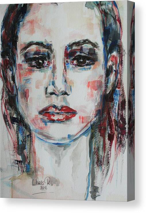 Portrait Canvas Print featuring the painting Feels Like The World Upon My Shoulders by Christel Roelandt