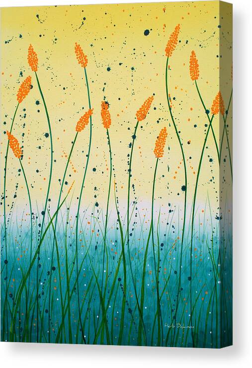 Abstract Canvas Print featuring the painting Field Flowers by Herb Dickinson