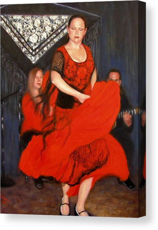 Realism Canvas Print featuring the painting Flamenco 8 by Donelli DiMaria