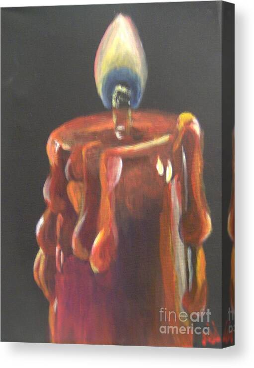 Fire Canvas Print featuring the painting Flaming Hot by Saundra Johnson