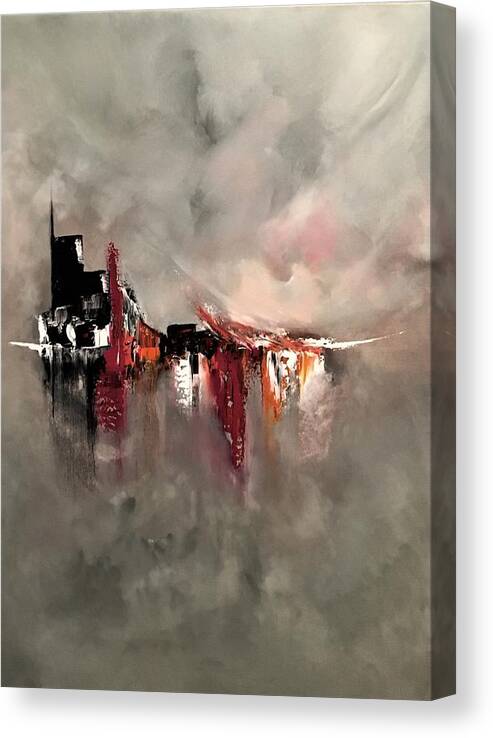 Abstract Canvas Print featuring the painting Fleeting by Soraya Silvestri