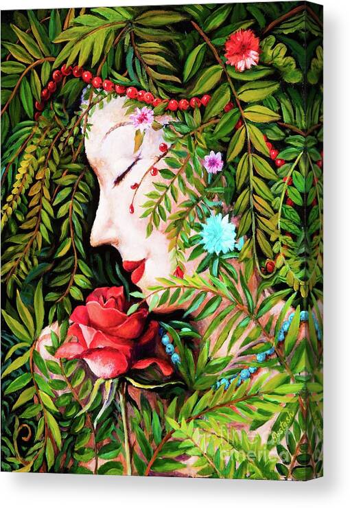 Nature Canvas Print featuring the painting Flora-Da-Vita by Igor Postash