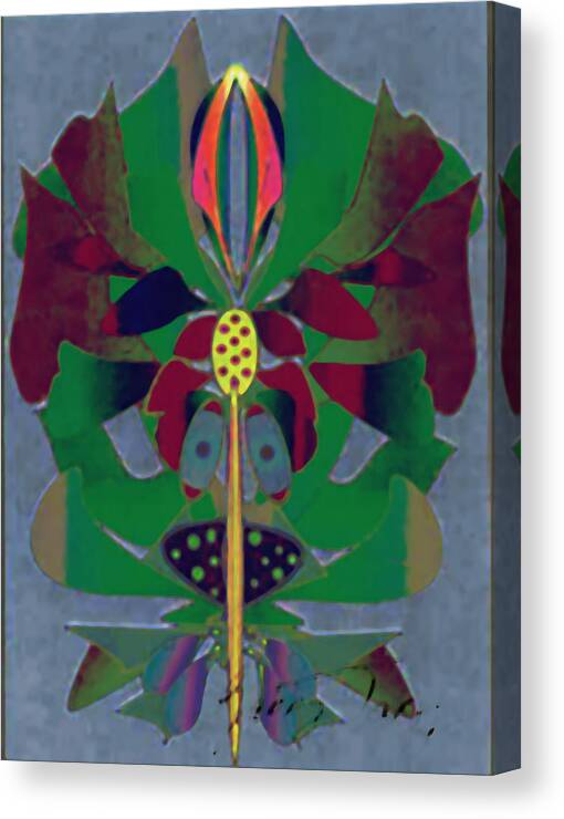 Flower Design Canvas Print featuring the digital art Blue Flower Design by Gabby Tary