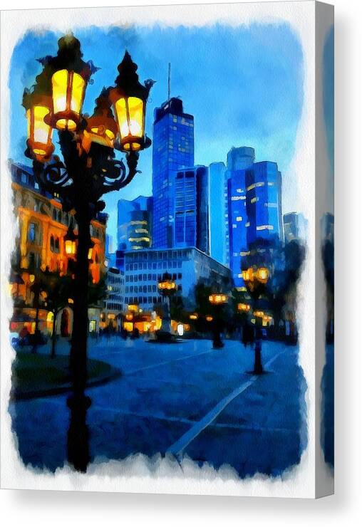 Germany Canvas Print featuring the photograph Frankfurt Nights by Mikhail Chistyakov