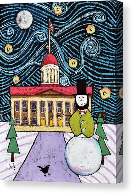 Abraham Canvas Print featuring the painting Frosty Lincoln by David Hinds