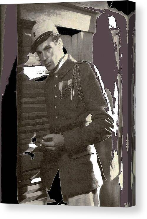 Gary Cooper Morocco 1930 Color Added 2015 Canvas Print featuring the photograph Gary Cooper Morocco 1930 color added 2015 by David Lee Guss