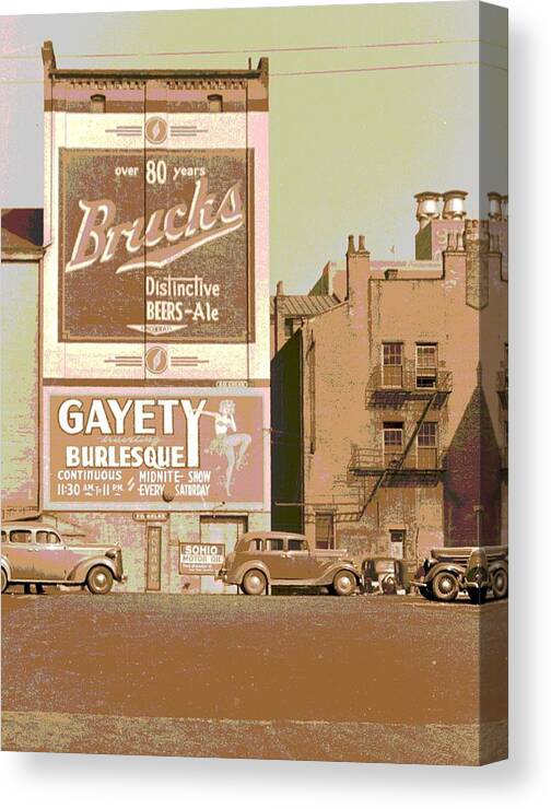 Gayety Burlesque Parking Canvas Print featuring the photograph Gayety Burlesque Parking by Padre Art