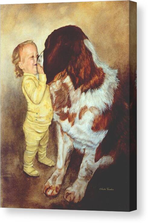 Dog Canvas Print featuring the painting Gentle Giant by Anita Carden