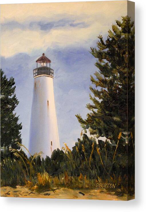 Georgetown Lighthouse Canvas Print featuring the painting Georgetown Lighthouse Sc by Phil Burton