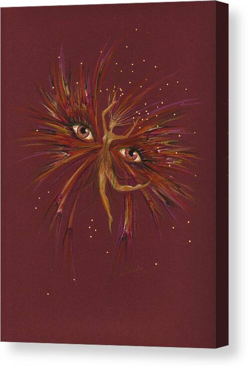 Eyes Canvas Print featuring the drawing Gold by Dawn Fairies