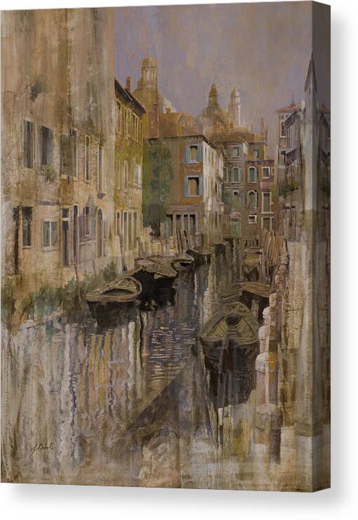 Venice Canvas Print featuring the painting Golden Venice by Guido Borelli
