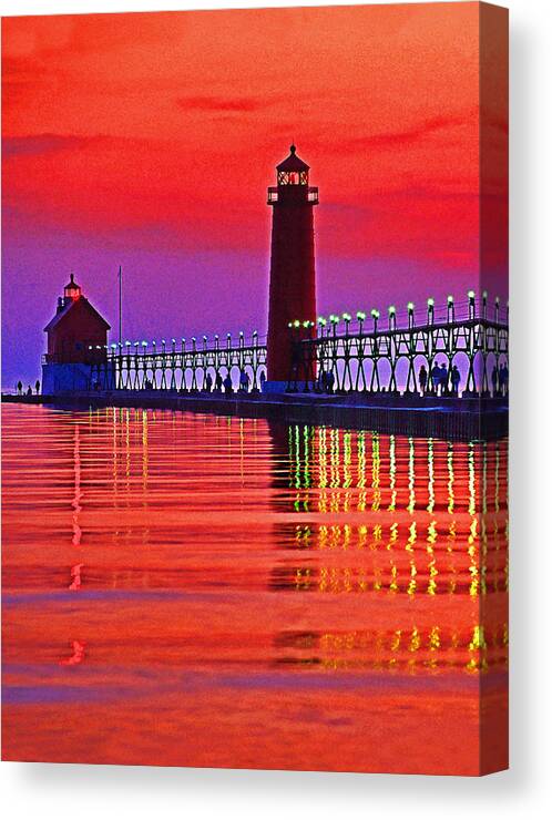Usa Canvas Print featuring the photograph Grand Haven Lighthouse by Dennis Cox