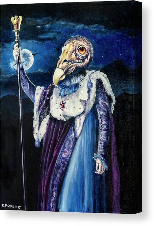 Buzzard Canvas Print featuring the painting Grandfather Buzzard Cathartes Aura by Rick Mosher