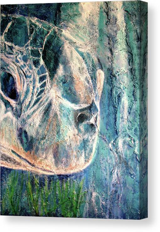 Endangered Species Canvas Print featuring the painting Green Sea Turtle by Toni Willey
