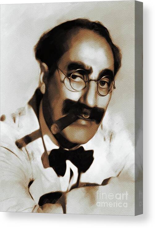 Groucho Canvas Print featuring the painting groucho Marx, Hollywood Legends by Esoterica Art Agency