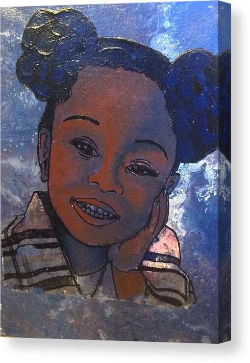 Acrylic Canvas Print featuring the painting October Baby Girl by Karen Buford