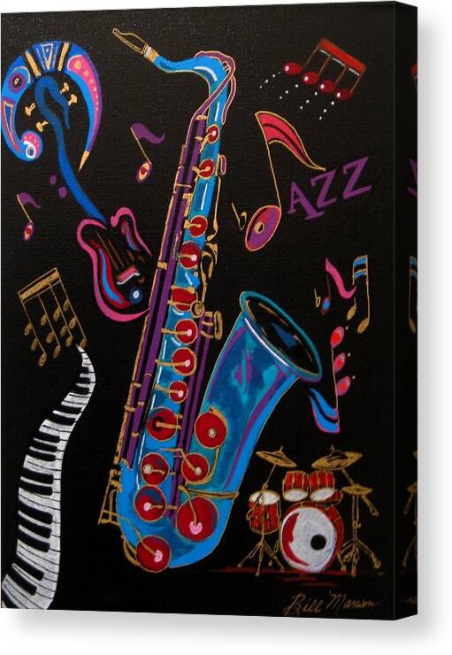 Original Canvas Print featuring the painting Harmony in Jazz by Bill Manson