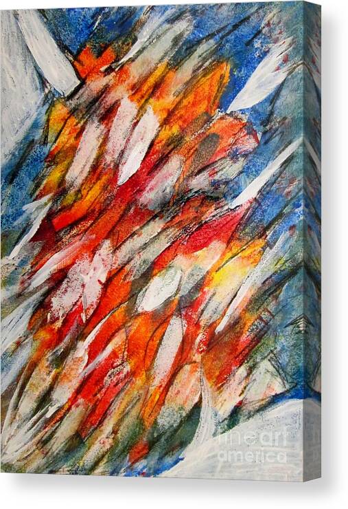 Acryl On Paper Canvas Print featuring the painting Color Harmony 1 by Pilbri Britta Neumaerker