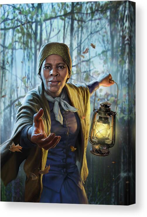 Underground Railroad Canvas Print featuring the digital art Harriet Tubman by Mark Fredrickson