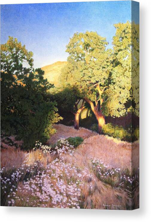 Oak Canvas Print featuring the painting Hidden Oaks by Andrew Danielsen