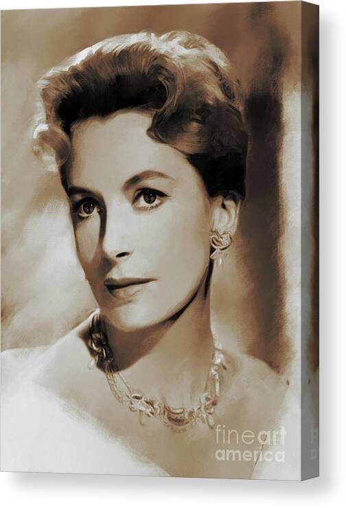 Deborah Canvas Print featuring the painting Hollywood Classics, Deborah Kerr, Actress by Esoterica Art Agency