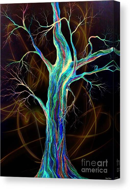 Tree Canvas Print featuring the drawing Hot Blue Blood by David Neace