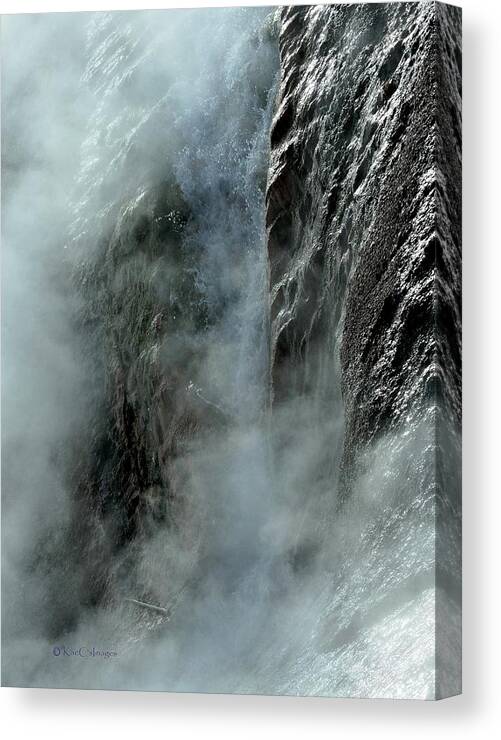 Waterfall Canvas Print featuring the photograph Hot Water into Cold Makes Steam by Kae Cheatham