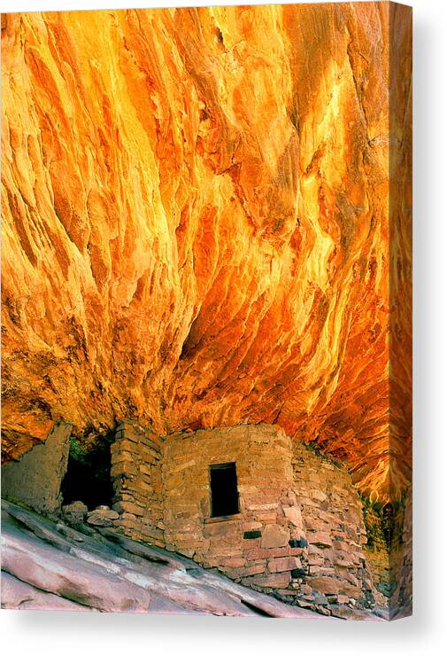 Southwest Landscape Canvas Print featuring the photograph House with the Flaming Roof by Frank Houck