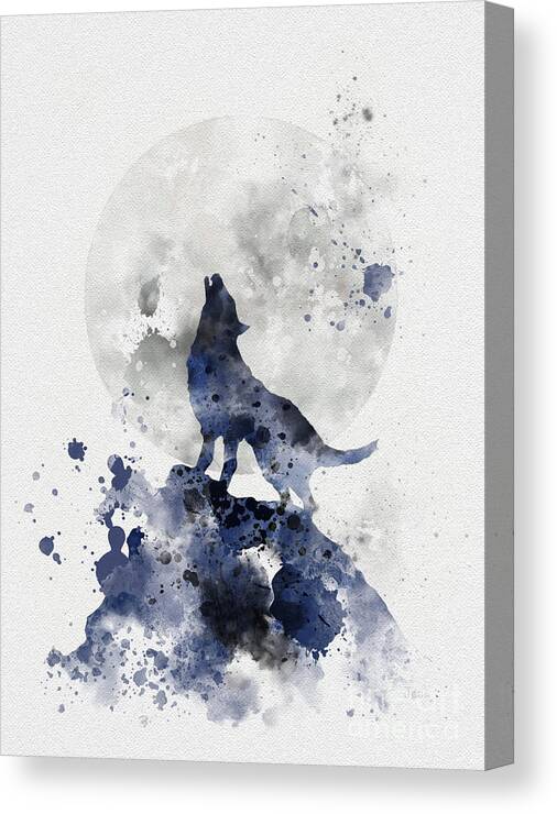 Animal Wall Art Wildlife ART PRINT Howling Wolf illustration Moon Splatter 