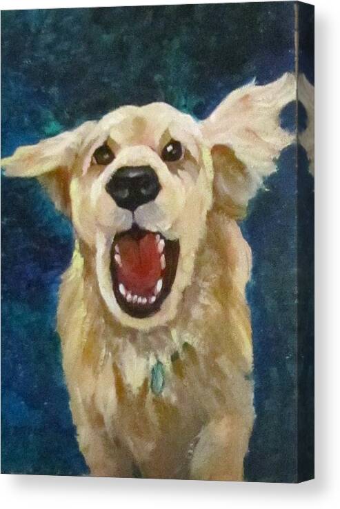 Dog Canvas Print featuring the painting I got dis' by Barbara O'Toole