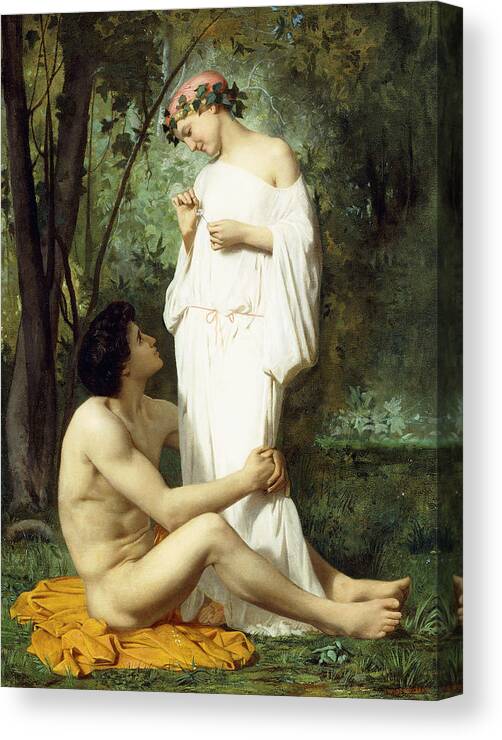 Romance Canvas Print featuring the painting Idyll by William Adolphe Bouguereau