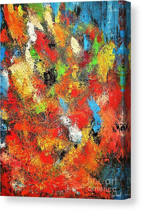 Abstract Art Canvas Print featuring the painting Inevitable Summer Within by Jarek Filipowicz
