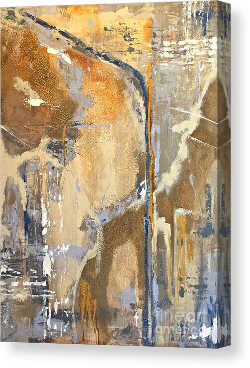 Abstract Painting Canvas Print featuring the painting Inward Journey by Mary Mirabal