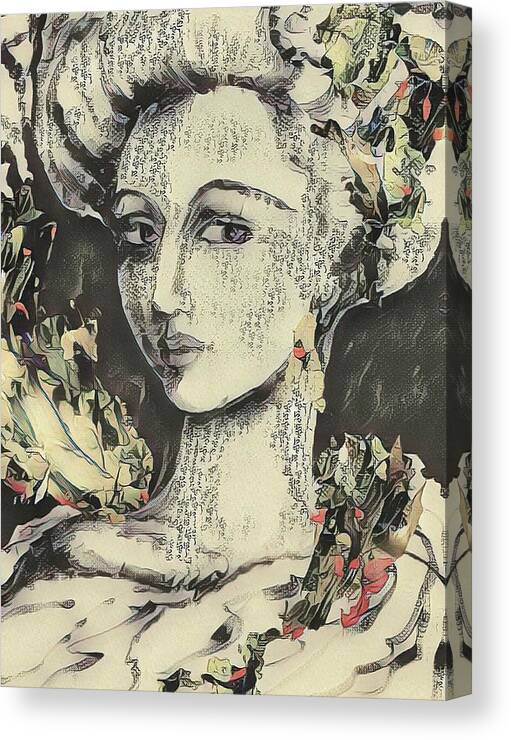 Digital Canvas Print featuring the digital art Japanese-style Selfie by Rae Chichilnitsky