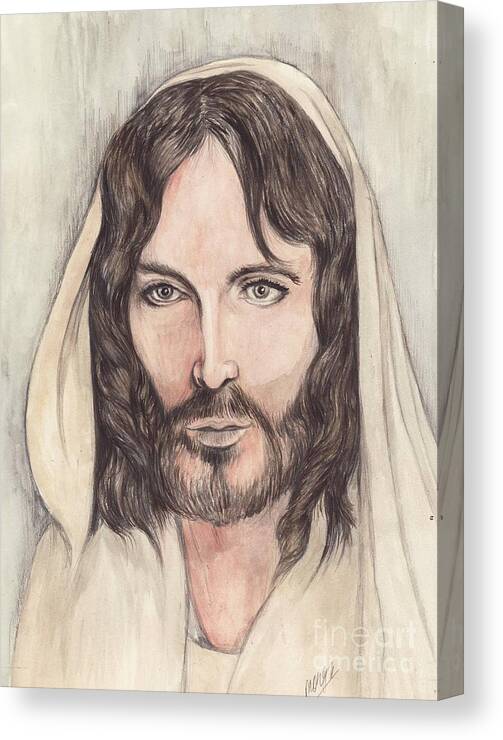 Christ Canvas Print featuring the painting Jesus of Nazereth by Morgan Fitzsimons