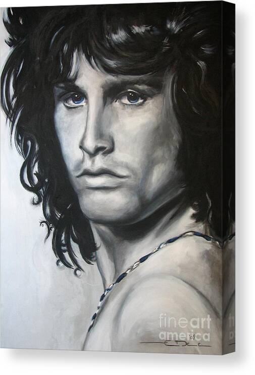 Jim Morrison Canvas Print featuring the painting Jim Morrison by Eric Dee