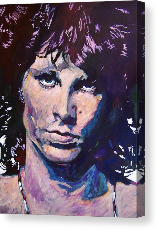Jim Morrison Canvas Print featuring the painting Jim Morrison the Lizard King by David Lloyd Glover