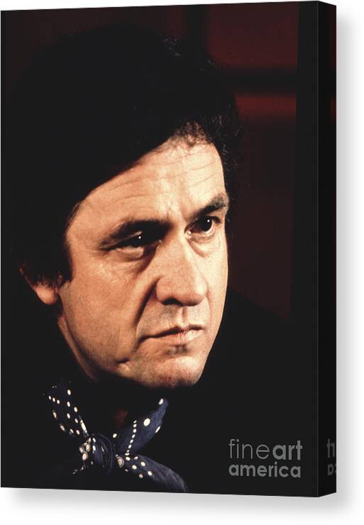 Johnny Cash Canvas Print featuring the photograph Johnny Cash The Man In Black by Chris Walter
