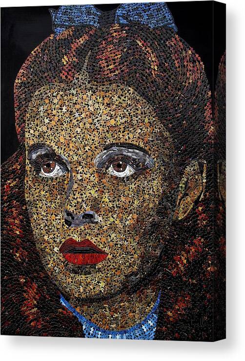 Judy Garland Canvas Print featuring the mixed media Judy Garland by Doug Powell
