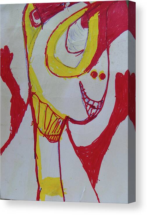Abstract Canvas Print featuring the drawing Jupiter Dan by Judith Redman