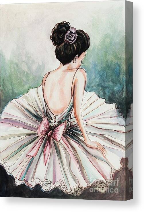 Ballerina Canvas Print featuring the painting Just Breathe by Elizabeth Robinette Tyndall