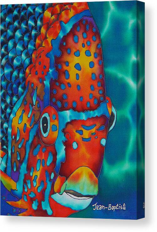 Fish Art Canvas Print featuring the painting King Angelfish by Daniel Jean-Baptiste