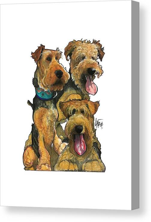 Pet Portrait Canvas Print featuring the drawing Krivka 3093 by John LaFree