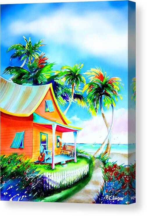 Key West To Cayo Hueso Canvas Print featuring the painting La Casa Cayo Hueso by Phyllis London