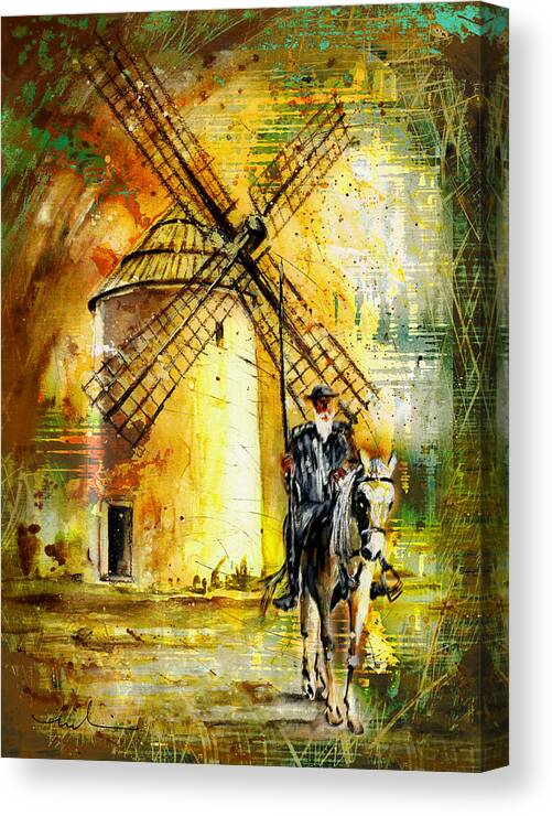 Travel Canvas Print featuring the painting La Mancha Authentic Madness by Miki De Goodaboom