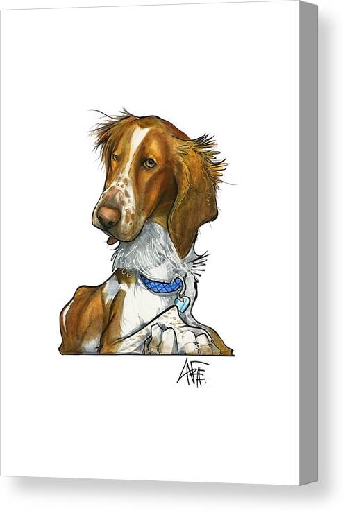 Pet Portrait Canvas Print featuring the drawing Leger 3018 by John LaFree